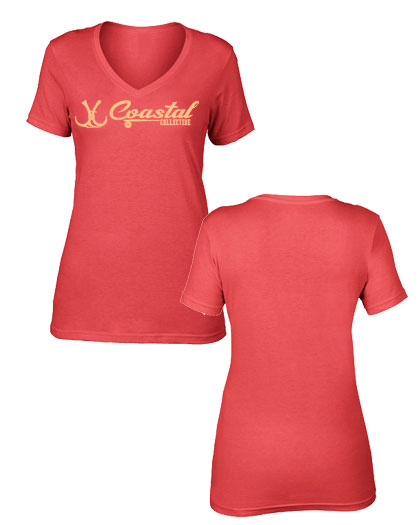 women's coastal branded short sleeve v neck hunting or fishing shirt